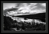 Emerald Bay Rays Black And White By Brad Scott - Framed Print
