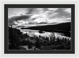 Emerald Bay Rays Black And White By Brad Scott - Framed Print