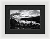 Emerald Bay Rays Black And White By Brad Scott - Framed Print