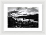 Emerald Bay Rays Black And White By Brad Scott - Framed Print