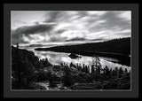 Emerald Bay Rays Black And White By Brad Scott - Framed Print