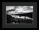 Emerald Bay Rays Black And White By Brad Scott - Framed Print