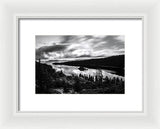 Emerald Bay Rays Black And White By Brad Scott - Framed Print