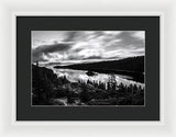 Emerald Bay Rays Black And White By Brad Scott - Framed Print