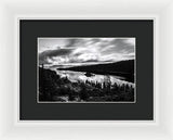 Emerald Bay Rays Black And White By Brad Scott - Framed Print
