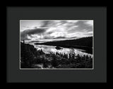 Emerald Bay Rays Black And White By Brad Scott - Framed Print