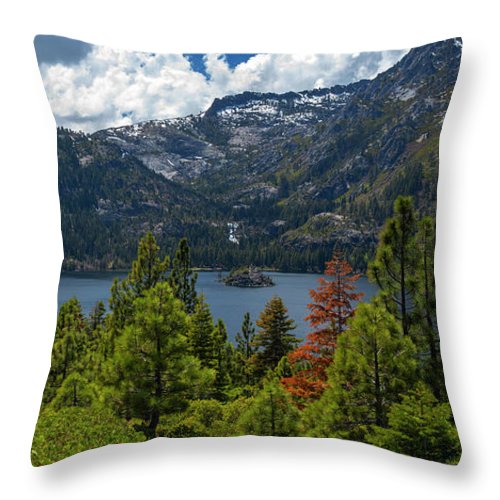 Emerald Bay Spring Day By Brad Scott - Throw Pillow