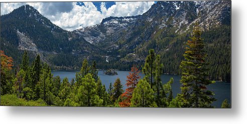 Emerald Bay Spring Day Pano - Metal Print