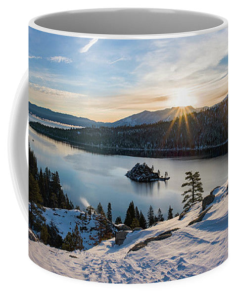 Emerald Bay Winter Sunburst By Brad Scott - Mug