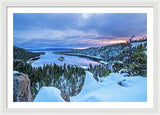 Emerald Bay Winter Sunrise - Framed Print