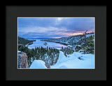Emerald Bay Winter Sunrise - Framed Print