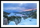 Emerald Bay Winter Sunrise - Framed Print