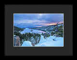 Emerald Bay Winter Sunrise - Framed Print