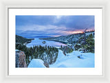 Emerald Bay Winter Sunrise - Framed Print