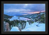 Emerald Bay Winter Sunrise - Framed Print