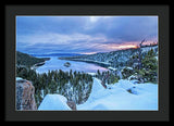 Emerald Bay Winter Sunrise - Framed Print