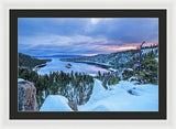 Emerald Bay Winter Sunrise - Framed Print