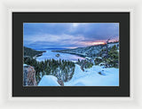 Emerald Bay Winter Sunrise - Framed Print