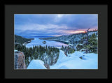 Emerald Bay Winter Sunrise - Framed Print