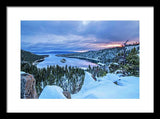 Emerald Bay Winter Sunrise - Framed Print