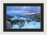 Emerald Bay Winter Sunrise - Framed Print