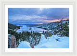 Emerald Bay Winter Sunrise - Framed Print