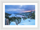 Emerald Bay Winter Sunrise - Framed Print