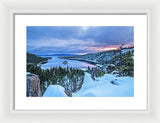 Emerald Bay Winter Sunrise - Framed Print