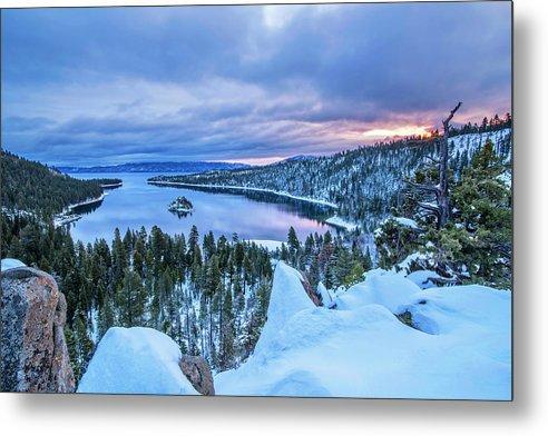 Emerald Bay Winter Sunrise - Metal Print