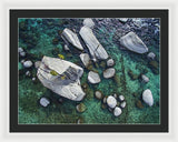 Emerald Waters - Bonsai Rock, Lake Tahoe - Framed Print