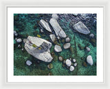 Emerald Waters - Bonsai Rock, Lake Tahoe - Framed Print