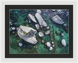 Emerald Waters - Bonsai Rock, Lake Tahoe - Framed Print