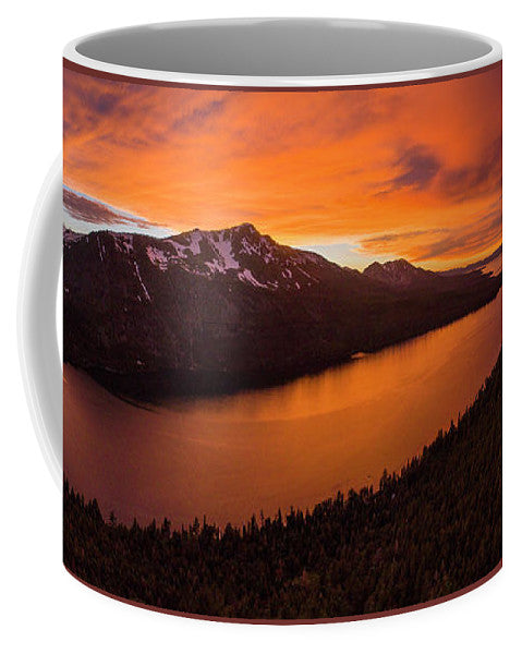 Fallen Leaf Lake Sunset Aerial By Brad Scott - Mug