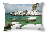 Frozen Aquas By Brad Scott - Throw Pillow-Lake Tahoe Prints
