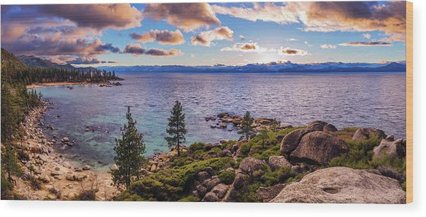 Heavenly Glow At Sand Harbor By Brad Scott - Wood Print