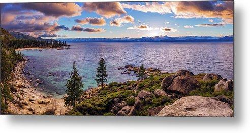 Heavenly Glow At Sand Harbor By Brad Scott - Metal Print-Lake Tahoe Prints