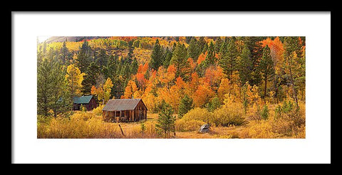Hope Valley Fall Cabin By Brad Scott - Framed Print
