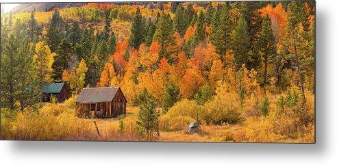 Hope Valley Fall Cabin By Brad Scott - Metal Print