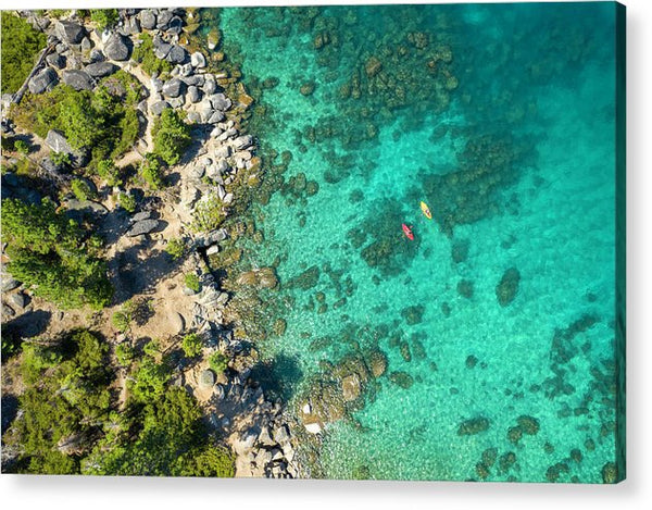 Inspiration Point Lake Tahoe Paddlers - Acrylic Print