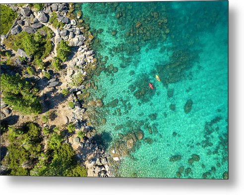 Inspiration Point Lake Tahoe Paddlers - Metal Print