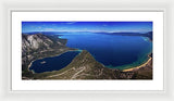 Lake Tahoe Aerial Panorama - Emerald Bay Aerial - Framed Print-Lake Tahoe Prints