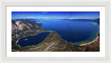 Lake Tahoe Aerial Panorama - Emerald Bay Aerial - Framed Print-Lake Tahoe Prints