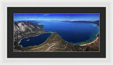 Lake Tahoe Aerial Panorama - Emerald Bay Aerial - Framed Print-Lake Tahoe Prints