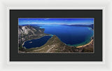 Lake Tahoe Aerial Panorama - Emerald Bay Aerial - Framed Print-Lake Tahoe Prints