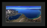 Lake Tahoe Aerial Panorama - Emerald Bay Aerial - Framed Print-Lake Tahoe Prints
