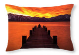 Lake Tahoe Sunset Pier By Brad Scott - Throw Pillow-Lake Tahoe Prints