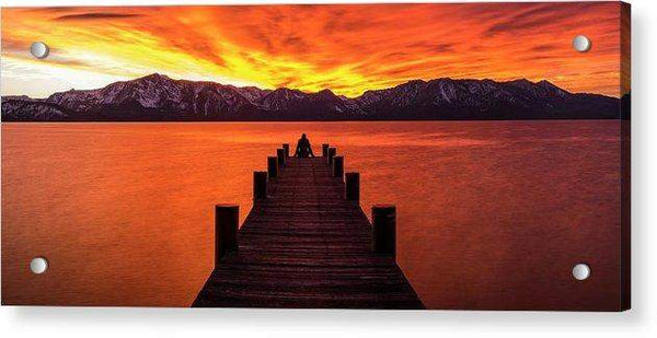 Lake Tahoe Sunset Pier By Brad Scott - Acrylic Print
