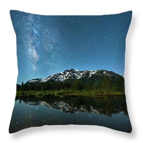 Milkyway Over Tallac By Brad Scott - Throw Pillow-Lake Tahoe Prints