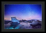 Night Shine , Bonsai Rock Lake Tahoe - Framed Print