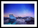 Night Shine , Bonsai Rock Lake Tahoe - Framed Print